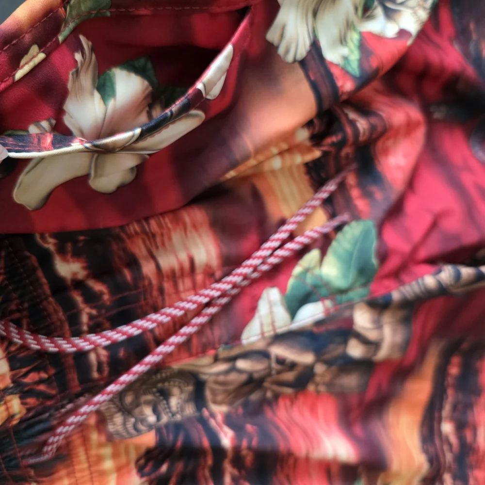 * Favant Tropical Print Kids Shorts-Swim-Bathing Suit W/Pockets Drawstring Sz 14